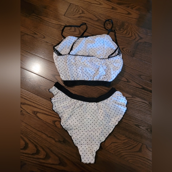 2 PC Lingerie Set, Silky with Lace Trim - Picture 4 of 7